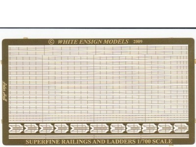 White Ensign Models PE 0795 SUPERFINE RAILS AND LADDERS, 2-3 and 3-Bar, Inclined/Vertical Ladders 1/700