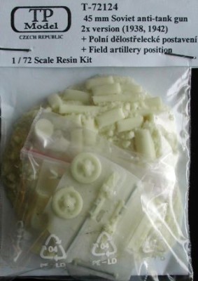 TP Model T-72124 45mm Sov. Anti-tank gun+Field Artilery Posit. 1/72