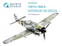 Quinta studio QD48265 Fw 190A-8 (Hasegawa) 3D Декаль интерьера кабины 1/48