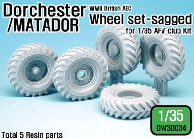 DEF Model DW30034 WW2 British AEC Dorchester Matador Sagged Wheel Set 1:35