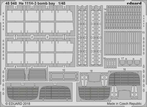 Eduard 48948 He 111H-3 bomb bay 1/48
