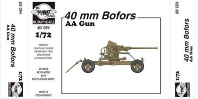Planet Models MV7284 40mm Bofors AA Gun 1/72