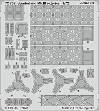 Eduard 72707 SET Sunderland Mk.III exterior (SP.H.)