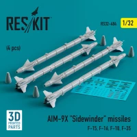 Reskit 32484 AIM-9X 'Sidewinder' missiles (4 pcs.) 1/32