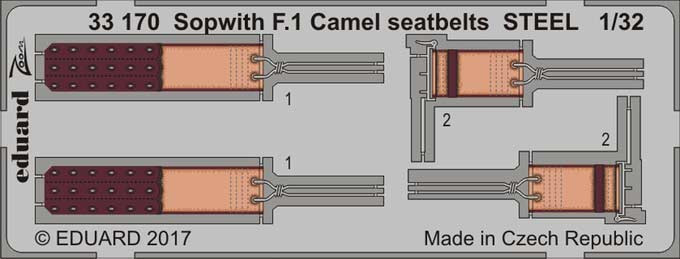 Eduard 33170 Sopwith F.1 Camel seatbelts STEEL 1/32