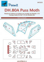 Peewit M72235 1/72 Canopy mask DH.80A Puss Moth (AVIM)