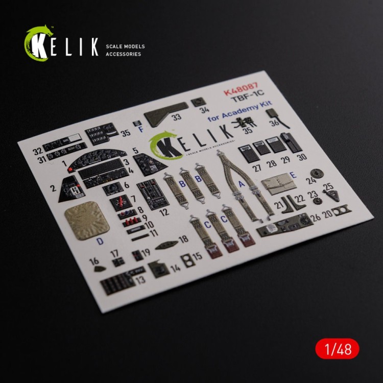 Reskit K48087 TBF-1C Interior 3D (ACAD) 1/48