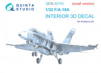Quinta studio QDS-32110 F/A-18A (Academy) (малая версия) 3D Декаль интерьера кабины 1/32