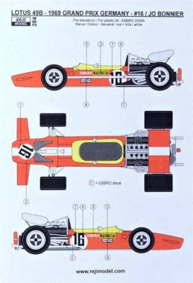 Reji Model 284 Lotus 49B 1969 GP Germany (Jo Bonnier) 1/24