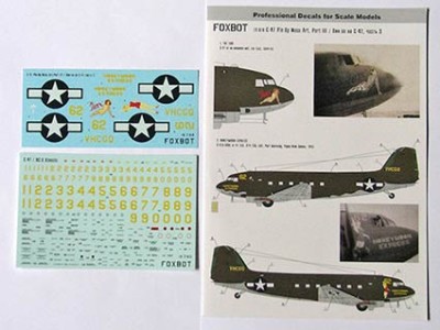 Foxbot Decals FBOT72019 Pin-Up Nose Art Douglas C-47 and Stencils, Part 3 1/72