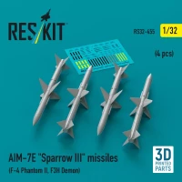 Reskit 32455 AIM-7E 'Sparrow III' missiles (4 pcs.) 1/32