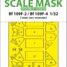 Art Scale 200-M32124 Messerschmitt Bf-109F-2 / Messerschmitt Bf-109F-4 canopy frame paint masks (inside & outside) 1/32