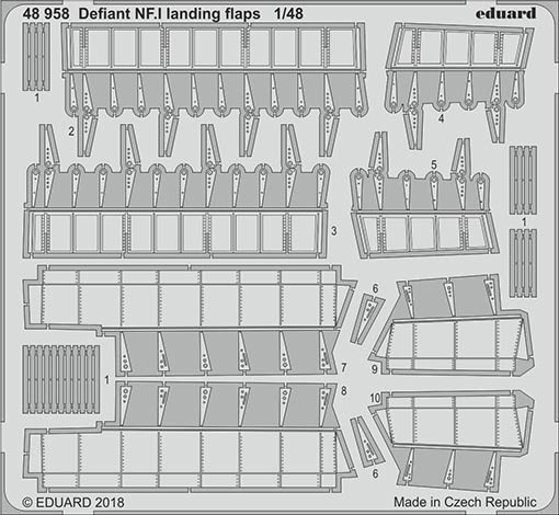 Eduard 48958 Defiant NF.I landing flaps 1/48