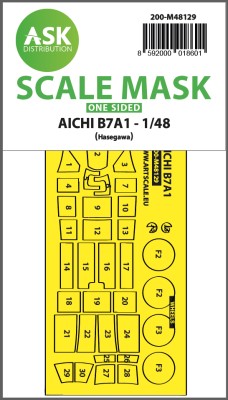 Art Scale 200-M48129 AICHI B7A1 wheels and canopy frame paint mask (outside only) 1/48
