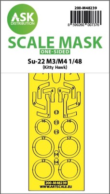 Art Scale 200-M48239 Sukhoi Su-22M3/M4 wheels and canopy frame paint mask (outside only) 1/48