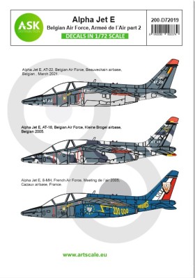 Art Scale 200-D72019 Alpha Jet E Belgian Air Force and Armee de l'Air part 2 1/72