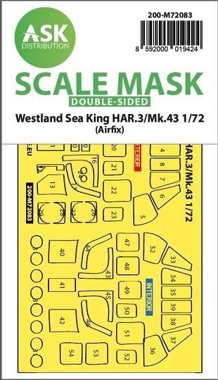 Art Scale 200-M72083 Westland Sea King HAR.3 / Mk.43 double-sided express fit mask 1/72