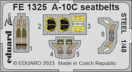 Eduard FE1325 A-10C seatbelts STEEL (HOBBYB) 1/48