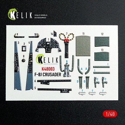 Reskit K48003 F-8J Crusader - interior 3D (HAS) 1/48
