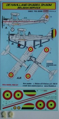 Kora Model DEC72356 De Havilland DH.60G&amp;DH.60M (Belgium) декали декали 1/72