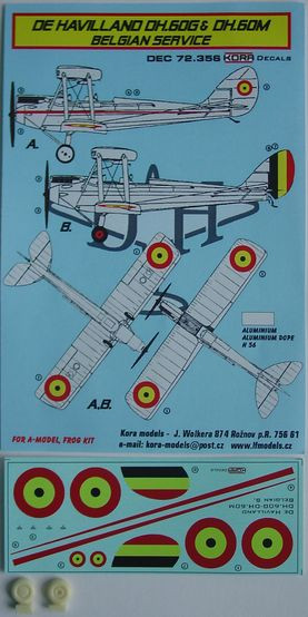 Kora Model DEC72356 De Havilland DH.60G&DH.60M (Belgium) декали декали 1/72