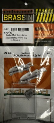 Eduard 672440 BRASSIN Spitfire Mk.V 3-stacks exh.fishtail 1/72