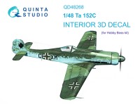 Quinta studio QD48268 Ta 152C (Hobby Boss) 3D Декаль интерьера кабины 1/48