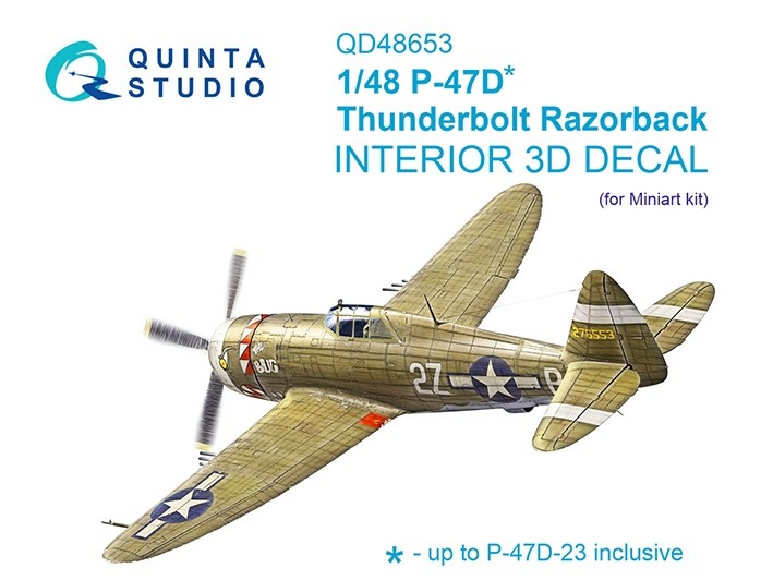 Quinta studio QD48653 P-47D Thunderbolt Razorback (Miniart) 1/48