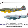 CZECHMASTER CMR-72236 1/72 Spitfire F.21 Victor&F.23 Valiant Prototypes