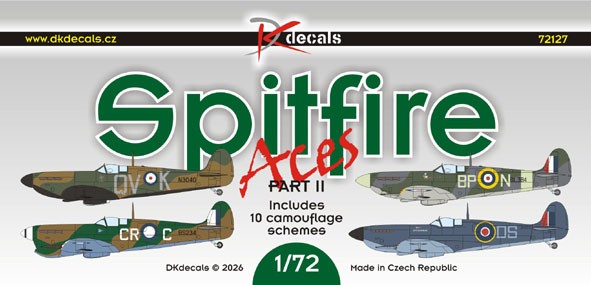 Dk Decals 72127 Spitfire Aces (10x camo) Part II. 1/72