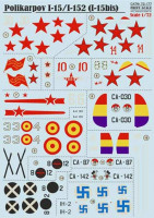 Print Scale 72-177 Polikarpov I-15/I-152 (I-15bis) Wet decal 1/72
