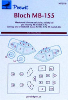 Peewit PW-M72110 1/72 Canopy mask Bloch MB-155 (RS MODEL)