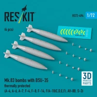 Reskit 72494 Mk.83 bombs w/ BSU-35 thermally prot. (4 pcs) 1/72
