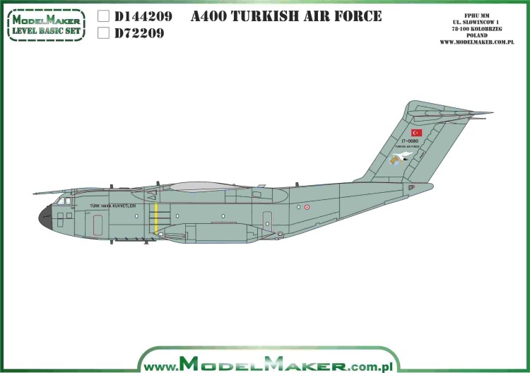 Model Maker Decals D144209 Airbus A400M Turkish Air Force 1/144