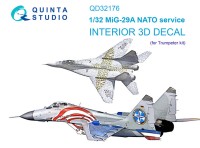 Quinta Studio QD32176 MiG-29A NATO service (Trumpeter) 3D Декаль интерьера кабины 1/32