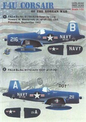 Print Scale 32-023 F4U Corsair of the Korean War (wet decals) 1/32