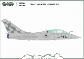 Model Maker Decals MD72206 Croatian Dassault Rafale - Generic set and masks 1/72