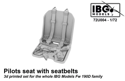 IBG Models U7204 Pilots Seat w/ seatbelts Fw 190D (3D-Printed) 1/72