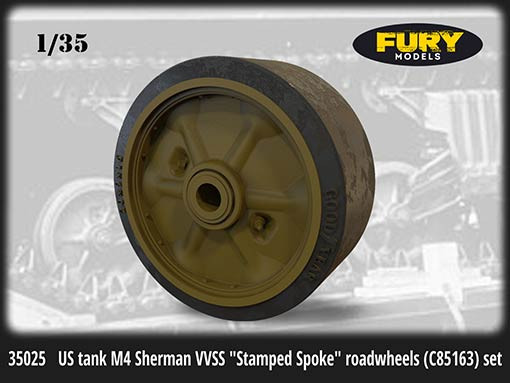 Fury Models 35025 US tank M4 Sherman VVSS "Stamped Spoke" roadwheels (C85163) set 1/35