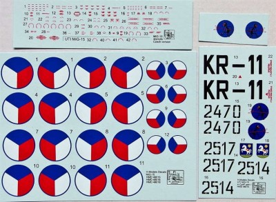 HM Decals HMD-48015 1/48 Decals MiG-15 UTI in Czechoslovak AF - Part 1