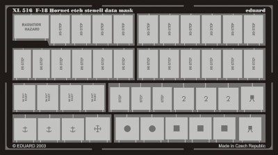 Eduard XL516 F-18 etch stencil data mask