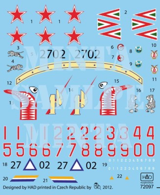 HAD 72097 Decal MiG-29 (HU codes, Russian Agressor) 1/72