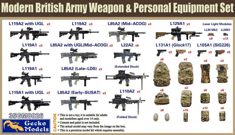 Gecko Models 35GM0026 Modern British Army Weapon & Personal Equipment 1/35