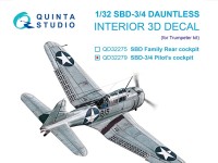 Quinta studio QD32279 пилота SBD-3/SBD-4 Dauntless (Trumpeter) 1/32