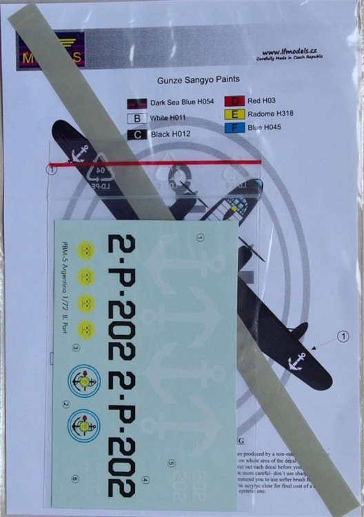 LF Model C72180 Decals PBM-5 Mariner over Argentina (REV) II. 1/72