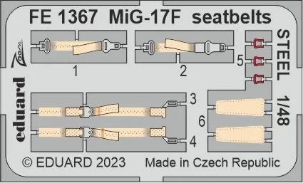 Eduard FE1367 MiG-17F seatbelts STEEL (AMMO) 1/48