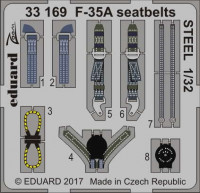 Eduard 33169 F-35A seatbelts STEEL 1/32