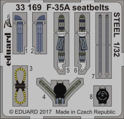 Eduard 33169 F-35A seatbelts STEEL 1/32