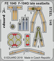 Eduard FE1040 1/48 F-104G late seatbelts STEEL (KIN)