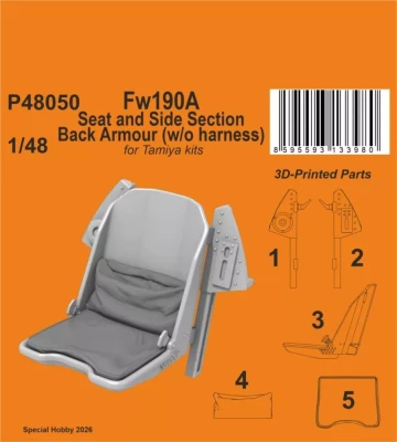 CMK P48050 Fw 190A Seat&amp;Section Armour w/o harness (TAM) 1/48